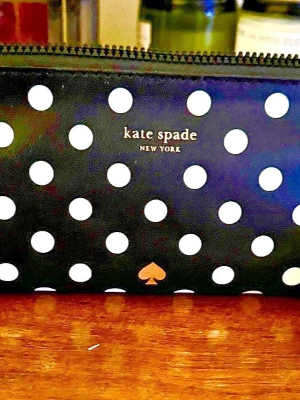 Kate Spade Polka Dot Cosmetic Pouch in Black & White NWT